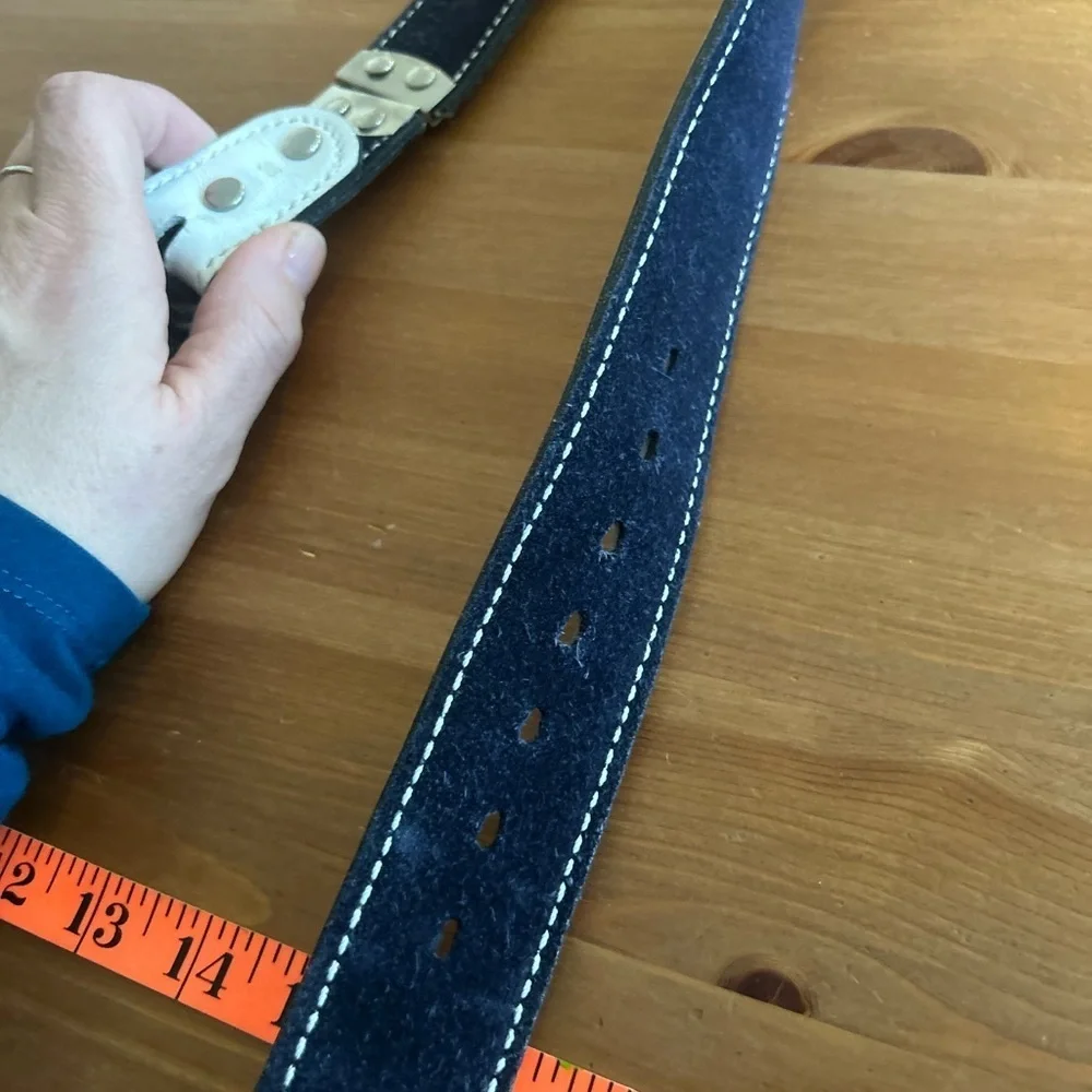 Vintage 1984 Bergamot Brass Works Reversible Belt USA Silver Farmer Size 36